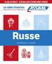 „Russe“, „Les cahiers d'exercices“, „400 exercices + corrigés“. Symbole: Dom, Matroschkas, Hut., Buch