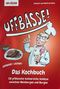 "UFFBASSE! Das Kochbuch. 28 pfälzische kulinarische Schätze zwischen Weinbergen und Burgen." Illustration: Koch mit Teller., Buch