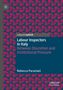 Titel: "Labour Inspectors in Italy". Untertitel: "Between Discretion and Institutional Pressure". Name: Rebecca Paraciani. Geometrisches Muster.