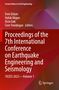 Oben steht der Titel einer Vortragsreihe. In der Mitte: "Proceedings of the 7th International Conference on Earthquake Engineering and Seismology". Unten links Logo von Springer. Hintergrund in abstrakten Rottönen.
