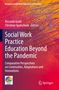 Text: "Social Work Practice Education Beyond the Pandemic". Farbige abstrakte Hintergrundgrafik in Rot und Orange., Buch