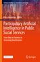 Buchtitel: "Participatory Artificial Intelligence in Public Social Services". Lebendige, abstrakte Szene mit Personen. Springer-Logo., Buch