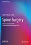 Titel: "Spine Surgery." Herausgeber: Cédric Y. Barrey. Farbverlauf von Lila zu Blau mit Punktmuster. Logos: SFCR, Springer., Buch