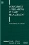 "DERIVATIVES APPLICATIONS IN ASSET MANAGEMENT" in Weiß auf dunkelgrünem Hintergrund. Unten Namen zweier Herausgeber., Buch
