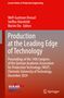 "Production at the Leading Edge of Technology" große weiße Schrift. Roter Hintergrund oben, Verlauf zu Grau. Logo und Springer-Logo., Buch