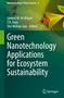 "Green Nanotechnology Applications for Ecosystem Sustainability." Buchcover in grünen Tönen mit abstrakten Mustern., Buch
