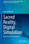 "Sacred Reality, Digital Simulation: Ritual Form in Virtual Spaces" von Enrico Beltramini. Abstrakte blaue Hintergrundgrafik., Buch