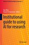 Titel: "Institutional guide to using AI for research". Orange Hintergrund mit Punkten. , Buch