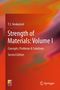 Text: "T.S. Venkatesh, Strength of Materials: Volume I, Concepts, Problems & Solutions, Second Edition." Hintergrund in orange., Buch