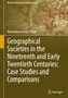 Titel: "Geographical Societies in the Nineteenth and Early Twentieth Centuries: Case Studies and Comparisons" von Maximilian Georg. Hintergrund: alte Weltkarte. Logo: Springer., Buch