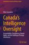 "Canada's Intelligence Oversight" und Untertitel über Rechenschaft und Transparenz vor lila Hintergrund mit Weltkarte. Springer-Logo., Buch