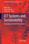Titel: "ICT Systems and Sustainability", Milan Tuba, Shyam Akashe, Amit Joshi. Rotes, abstraktes Netzwerkmuster. Springer-Logo., Buch