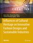 Titel: "Influences of Cultural Heritage on Innovative Fashion Designs and Sustainable Industries". Autoren: Hasim Altan, Marina Checa Olivas, Carmen Fernández Aguilar. Oben ein abstrakter, farbiger Hintergrund mit dem Wort "CREATIVE". Logos unten., Buch