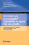 Information and Communication Technologies for Ageing Well and e-Health. Blaues und oranges Design mit Springer-Logo., Buch