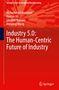 Industry 5.0: The Human-Centric Future of Industry. Rotes Buchcover mit geometrischem Muster., Buch