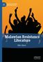 „Malawian Resistance Literature“, Dike Okoro. Silhouetten von Personen, die Hände hochhalten vor einem orangefarbenen Hintergrund., Buch