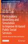 Bucheinband mit Titel: „Participatory Modelling and Simulation to Improve AI-based Public Social Services“. Oben und unten bunte, verschwommene Menschen., Buch