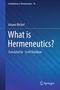"What is Hermeneutics?" Johann Michel. Hintergrund blau mit diagonalen Streifen. Springer-Logo unten., Buch