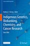 Text: "Cancer Health Disparities", "Rodney C. Haring Editor", "Indigenous Genetics, Biobanking, Chemistry, and Cancer Research", "Data Talks", "Open Access". Rechts unten das Springer-Logo. Hintergrund in Blau mit vernetzten Kreisen., Buch