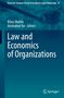 "Law and Economics of Organizations", Klaus Mathis, Avishalom Tor (Editors). Ein blauer Hintergrund mit Richterhammer., Buch