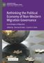 "Rethinking the Political Economy of Non-Western Migration Governance," lila Hintergrund, Puzzlemuster im Vordergrund., Buch