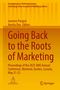"Going Back to the Roots of Marketing" in großen Lettern auf gelbem Hintergrund. Unten sind zwei Logos., Buch