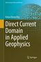 Buchtitel: "Direct Current Domain in Applied Geophysics". Name: Kalyan Kumar Roy. Abstrakte blaue Form oben., Buch