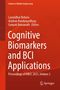 "Cognitive Biomarkers and BCI Applications" ist der Titel eines wissenschaftlichen Buches, roter Hintergrund., Buch