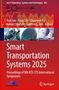 "Smart Transportation Systems 2025" auf rotem Hintergrund, technologische Bilder, Logos von Springer und KES International., Buch