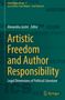 Titel: "Artistic Freedom and Author Responsibility". Autor: Alexandra Juster. Logo: Springer. Hintergrund: Dunkelgrün., Buch