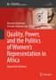 "Quality, Power, and the Politics of Women's Representation in Africa: Beyond the Numbers". Oben links ist ein Logo., Buch