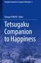 "Tetsugaku Companion to Happiness" von Tetsuya Furuta. Blaue Abdeckung mit einem Pfad durch einen bewaldeten Bereich., Buch