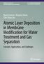 Buchtitel: "Atomic Layer Deposition in Membrane Modification for Water Treatment and Gas Separation". Grau-grüner Hintergrund., Buch