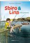 "Sbiro & Lina et les poissons". Zwei Kinder angeln auf einem Steg, im Wasser sind Fische zu sehen., Buch
