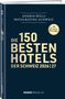 Titel: "Die 150 besten Hotels der Schweiz 2026/27". Dunkelblaues Buchcover mit gelben Schriftzügen., Buch