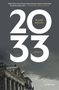 »Bijan Moinis neuen Roman sollten Sie lesen...« - Das Jahr 2033 in großen Zahlen, darunter der Reichstag mit Flagge., Buch