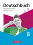 Deutschbuch. Differenzierende Ausgabe Baden-Württemberg. Mit digitalen Medien. Eine Person lächelt und zeigt ein Peace-Zeichen., Buch