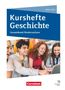 Text: „Abitur 2028“, „Kurshefte Geschichte“, „Gesamtband Niedersachsen“. 
Vier lachende Personen an einem Laptop., Buch