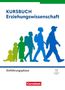„Kursbuch Erziehungswissenschaft: Einführungsphase.“ Silhouetten von Menschen in verschiedenen Farben und Größen. Cornelsen-Logo.