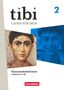 „tibi Latein für dich“, „2“, „Klassenarbeitstrainer Lektionen 11–20“, „Cornelsen“. Illustration: antikes Porträt und lächelnder Jugendlicher., Buch