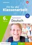 Buchcover von "Fit für die Klassenarbeit" für die 6. Klasse Gymnasium Deutsch. Ein lächelnder Junge im Vordergrund., Buch