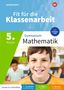 "Fit für die Klassenarbeit" und "Gymnasium Mathematik". Ein Kind lächelt in einem Klassenzimmer., Buch