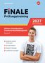 FINALE Prüfungstraining Deutsch 2027, Berlin/Brandenburg. Junge in weißem T-Shirt mit Alphabet drauf, lächelnd., 1 Buch und 1 Diverse