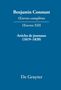 Benjamin Constant: ¿uvres complètes, XIII, Articles de journaux (1819¿1820), Buch