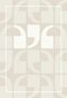 Es sind keine lesbaren Texte vorhanden. Ein geometrisches Muster in Beigetönen mit stilisierten, weißen Formen ähnlicher Kommata., Buch