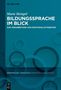 Buchtitel: "Bildungssprache im Blick" von Marie Hempel. Hintergrund mit überlappenden Kreisen in Blautönen., Buch