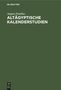 August Faselius: Altägyptische Kalenderstudien, Buch