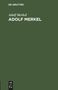 Adolf Merkel: Adolf Merkel, Buch