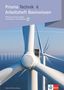 Text: "Prisma Technik 6. Arbeitsheft Basiswissen. Differenzierende Ausgabe mit Medien in der Nawithek." Bild von Windrädern im Meer., 1 Buch und 1 Diverse
