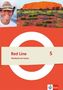 "Red Line 5, Workbook mit Audios" mit einem großen roten Kreis auf orangefarbenem Hintergrund. Oben ein Landschaftsbild., 1 Buch und 1 Diverse